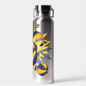 Blau Gold Team Farben Basketball Stars Girl's Trinkflasche (Rückseite)