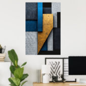 Blau, Gold und Beton Poster (Heimbüro)