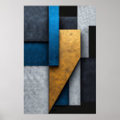 Blau, Gold und Beton Poster (Vorne)