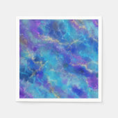 Blau, Gold und Lila Marmor Serviette (Vorderseite)