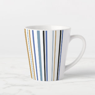 Blau Gold und Weiß Strand Farbstreifen Milchtasse