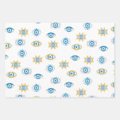 Blau-, Gold- und Weißgriechisch-Auge-Mati-Muster Geschenkpapier Set (Vorderseite 3)