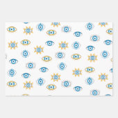 Blau-, Gold- und Weißgriechisch-Auge-Mati-Muster Geschenkpapier Set (Vorderseite 2)