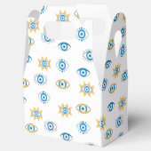 Blau-, Gold- und Weißgriechisch-Auge-Mati-Muster Geschenkschachtel (Geöffnet)