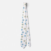 Blau-, Gold- und Weißgriechisch-Auge-Mati-Muster Krawatte (Vorderseite)