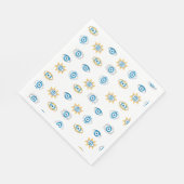 Blau-, Gold- und Weißgriechisch-Auge-Mati-Muster Serviette (Ecke)