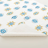 Blau-, Gold- und Weißgriechisch-Auge-Mati-Muster Sherpadecke (3/4)