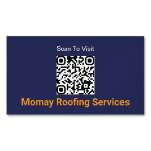 Blau Gold Weiß Dachdecker QR-Code Magnetische Visitenkarte