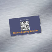 Blau Gold Weiß Dachdecker QR-Code Magnetische Visitenkarte (Beispiel)