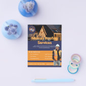 Blau Gold Weiße Dachdeckerfirma Custom Flyer (Einzeln)