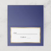 Blau | Gold | White Simple Elegante Platzkarten (Außenseite Aufgefaltet)
