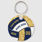 Blau, Gold, White Volleyball Geschenke BULK oder k Schlüsselanhänger (Vorderseite)
