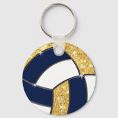 Blau, Gold, White Volleyball Geschenke BULK oder k Schlüsselanhänger (Rückseite)
