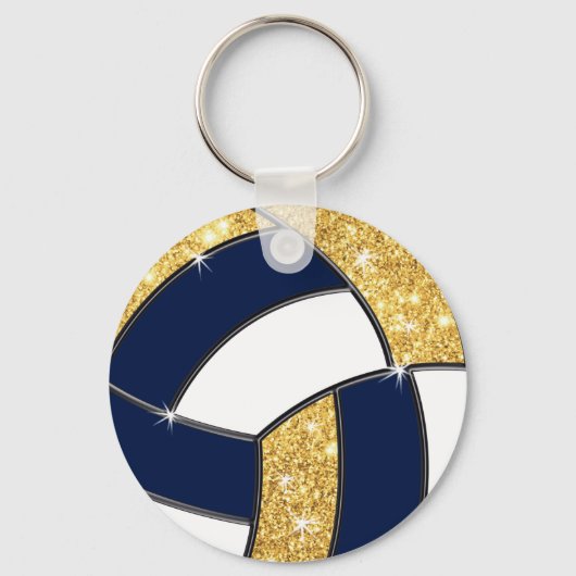 Blau, Gold, White Volleyball Geschenke BULK oder k Schlüsselanhänger (Rückseite)