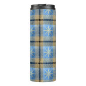 BLAU & GOLD WINTER SNOWFLAKE KARIERTE MUSTER THERMOSBECHER (Rückseite)