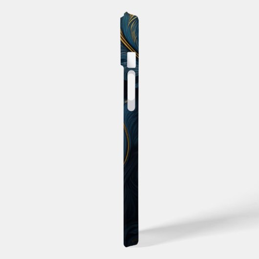 Blau - Goldblättern Case-Mate iPhone Hülle (Rückseite / Links)