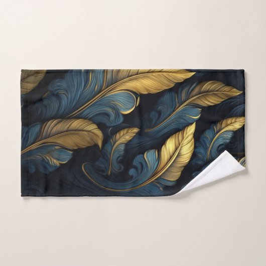 Blau - Goldblättern Handtuch (Handtuch)