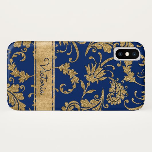 Blau, GoldblumenCase-Mate iPhone X Fall Case-Mate iPhone Hülle (Rückseite (Horizontal))