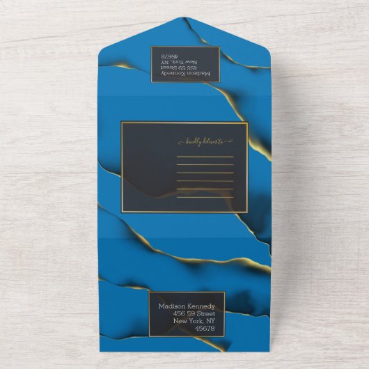 Blau golden Abstrakt in einer Einladung (Außenbereich)