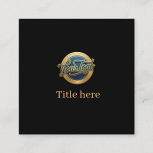 blau golden Ihr Logo Geschäftstitel Webseite edita Quadratische Visitenkarte