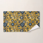 Blau-goldenes Blumen-Badehandtuch-Set Badhandtuch Set (Handtuch)