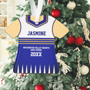 Blau-goldenes Cheerleader-Kostüm Ornament