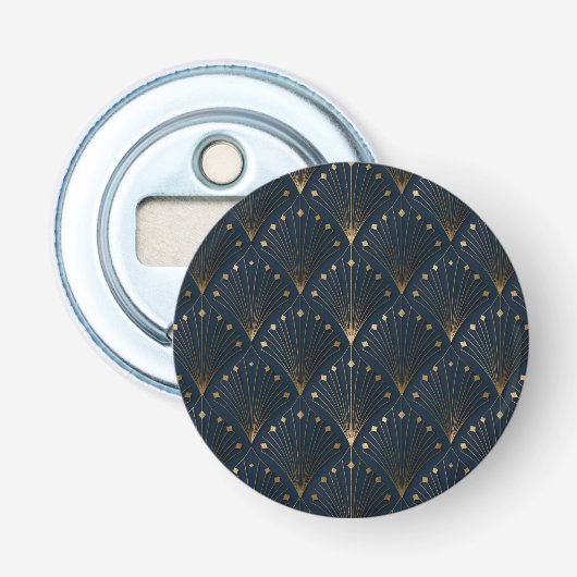 Blau-goldenes Dekorationsmuster Flaschenöffner (Vorderseite)