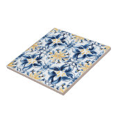 Blau-goldenes Keramikfliesenmuster Fliese (Seite)