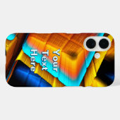 Blau-Goldenes Metallisches Muster 33 Case-Mate iPhone Hülle (Rückseite (Horizontal))