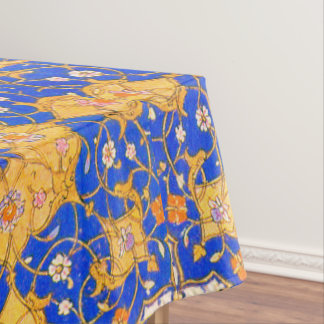 Blau-goldenes persisches Ornament Tischdecke