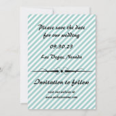 Blau/goldgestreift Save the Date flache Fotokarte (Rückseite)