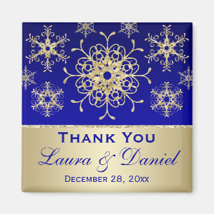 Blau, GoldGlitzer-Schneeflocke-Gastgeschenk Magnet