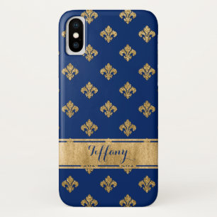 Blau, GoldLilien-Case-Mate iPhone X Fall Hülle
