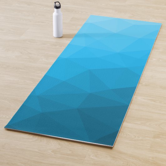 Blau Gradient Geometric Mesh Pattern Yogamatte (Beispiel)