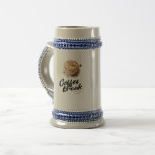 Blau/Grau 22 oz/weiß/Gold 20 oz Größe Bierglas (Vorderseite Links)