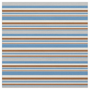 Blau, Grau, Braun und Beige farbige Linien Stoff