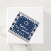 Blau, grau gestreift Bar Mitzvah Danke Geschenkanhänger (Beispiel)