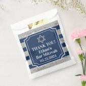Blau, grau gestreift Bar Mitzvah Danke Geschenktütchen (Versiegelt)