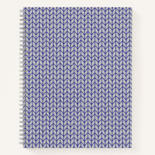 BLAU-GRAU-GESTRICKT 21,59cm x 27,94cm Spiralblock Notizblock