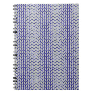 BLAU-GRAU GESTRICKTES Spiralnotizbuch 6,5x8,75 Notizblock