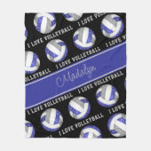Blau grau I Liebe Volleyball mädchenhaft personali Fleecedecke (Vorderseite)