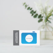 BLAU/GRAU-KAMERA-LOGO-Visitenkarte Visitenkarte (Stehend Vorderseite)