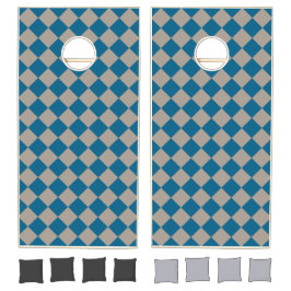 Blau Grau Karo Diamantmuster