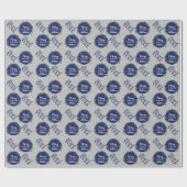 Blau & Grau Merry Winter Solstice Gesegnetes Weihn Geschenkpapier (Flach)