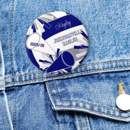 blau grau oder ANY COLORS Volleyball Cheerleader Button