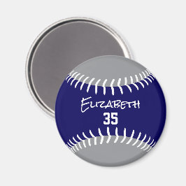 blau grau oder JEDES Team Farben Softball Baseball Magnet
