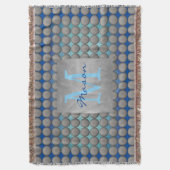 Blau & Grau Polka Dot Muster Decke (Vorderseite Vertikal)