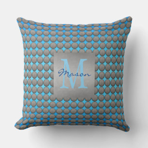 Blau & Grau Polka Dot Muster Kissen