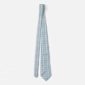 Blau & Grau Retro Geometric Men's Neck Tie Krawatte (Rückseite)