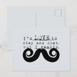 Blau Grau Schwarz Lustig Humor Ich Schnurrbart Postkarte